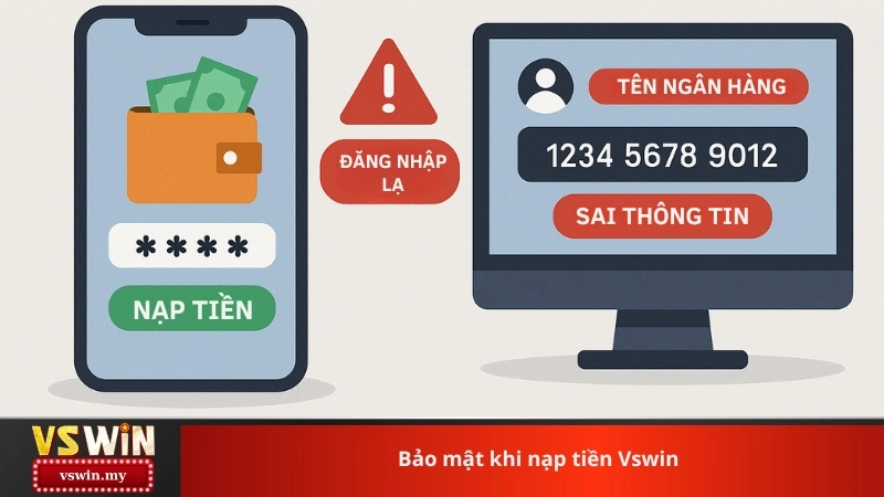 Bảo mật khi nạp tiền Vswin